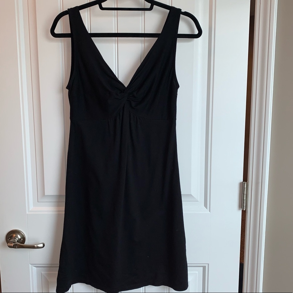 Black knit mini dress. XS